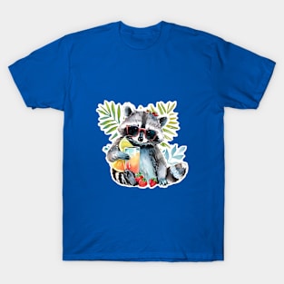 Summertime Raccoon sunglasses T-Shirt